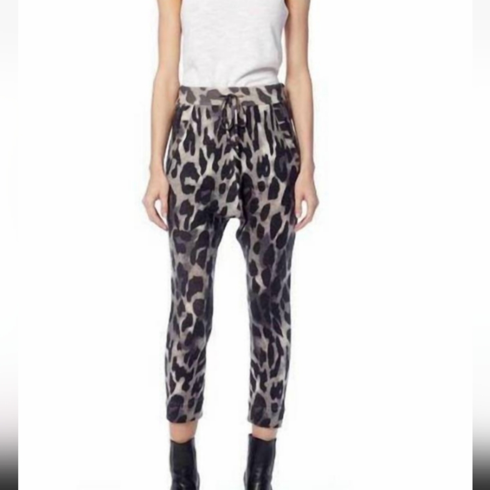 360 CASHMERE Clarissa Cashmere Pants in Leopard Size Medium